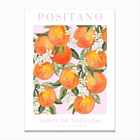 Orange Positano Amalfi Coast Canvas Print