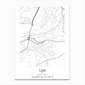 Lye,United Kingdom Minimalist Map Lienzo