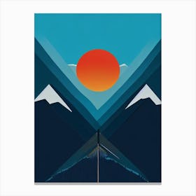 Whakapapa, New Zealand Modern Illustration Skiing Poster Canvas Print