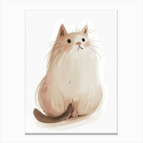 Norwegian Forest Cat Cat Clipart Illustration 1 Canvas Print