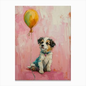 Cute Dog 5 With Balloon Canvas Print