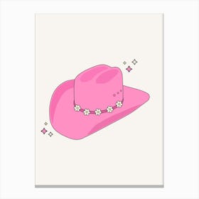 Cowboy Hat Pink Canvas Print