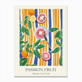 Marche Aux Fruits Passion Fruit Fruit Summer Illustration 1 Canvas Print