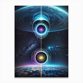 Three Planets In Space Canvas Print