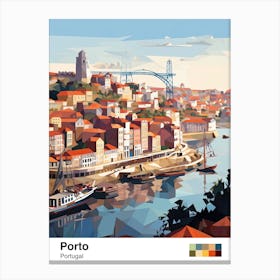 Porto, Portugal, Geometric Illustration 4 Poster Canvas Print