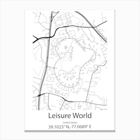 Leisure World,United States Minimalist Map Toile