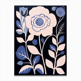 Blue Flower Illustration Carnation 5 Canvas Print