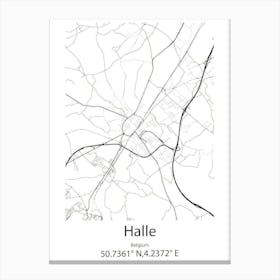 Halle,Belgium Minimalist Map Canvas Print