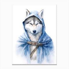 Siberian Husky Dog As A Jedi 2 Canvas Print