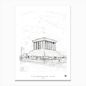 Ho Chi Minh Mausoleum Hanoi Vietnam Architecture Pen Ink Drawing Canvas Print