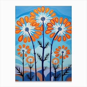 Flower Motif Painting Agapanthus Canvas Print