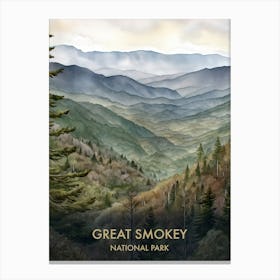 Great Smokey Park Watercolour 2 Canvas Print