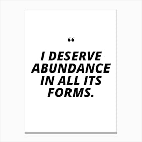 I Deserve Abundance In All Its Forms moon tarot card Canvas Print