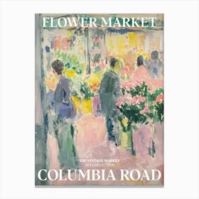 Vintage Flower Market Painting Columbia Road London Canvas Print