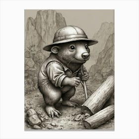 Bear In A Hat Canvas Print