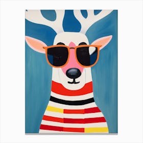 Little Reindeer 1 Wearing Sunglasses Canvas Print