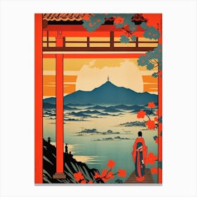 Miyajima Island, Japan Vintage Travel Art 4 Canvas Print