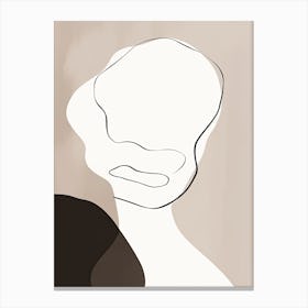 Face Line Art Abstract 3 Canvas Print