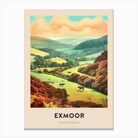 Devon Vintage Travel Poster Exmoor 4 Canvas Print