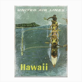 Vintage Travel Poster ― United Air Lines Hawaii Canvas Print