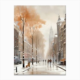 Winter Street In Amsterdam 2 Canvas Print