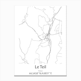 Le Teil,France Minimalist Map Canvas Print