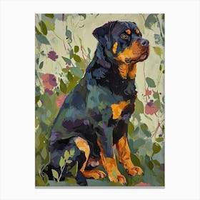 Rottweiler Acrylic Painting 2 Canvas Print