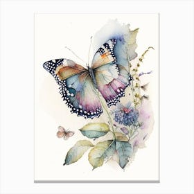 Butterfly In Migration Watercolour Ink 1 Canvas Print