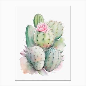 Peyote Cactus Pastel Watercolour 1 Canvas Print