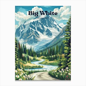 Big White British Columbia Travel Art Illustration Canvas Print