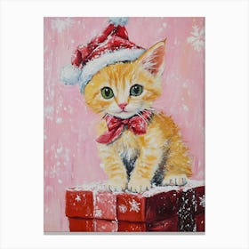 Santa Kitten Canvas Print