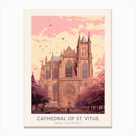 The Cathedral Of St Vitus Prague Czech Republic Travel Poster Canvas Print