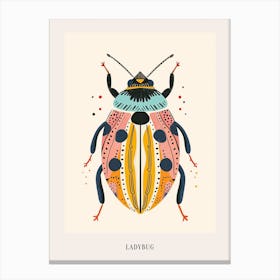 Colourful Insect Illustration Ladybug 17 Poster Canvas Print