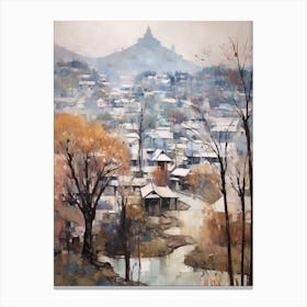 Winter City Park Painting Hangang Park Seoul 2 Canvas Print