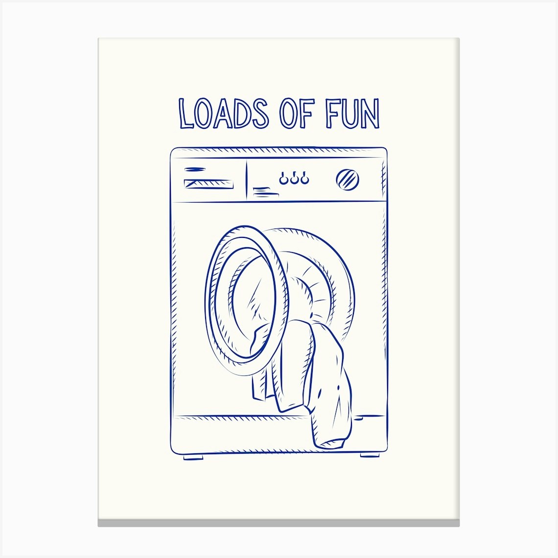 Loads Of Fun Basket Laundry Blue Poster Toile