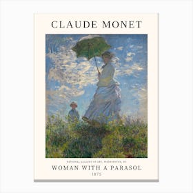 Woman With a Parasol - Claude Monet Canvas Print