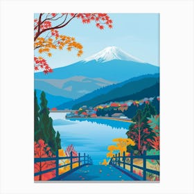 Hakone Japan 2 Colourful Illustration Canvas Print