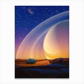 Space Road Trip At Dawn Canvas Print