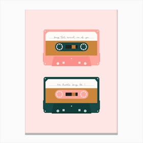 Romantic Cassettes Canvas Print