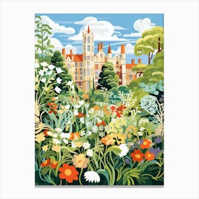 Sissinghurst Castle Garden Uk Modern Illustration 2 Canvas Print