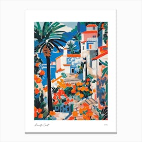 Amalfi Coast Matisse Style, Italy 4 Watercolour Travel Poster Canvas Print