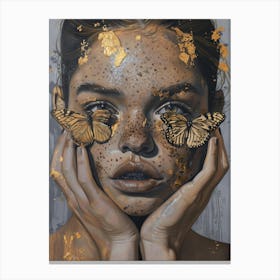 Gold Butterflies Canvas Print