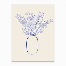 Flower Vase - Royal Blue Canvas Print