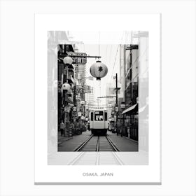 Poster Of Osaka, Japan, Black And White Old Photo 3 Canvas Print