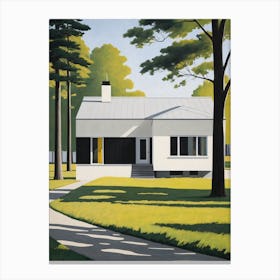Minimalist Modern House Illustration (19) Canvas Print