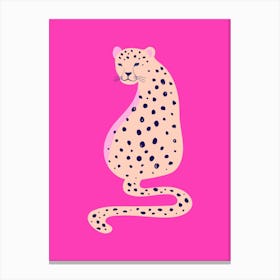 Leopard On Pink Background Toile