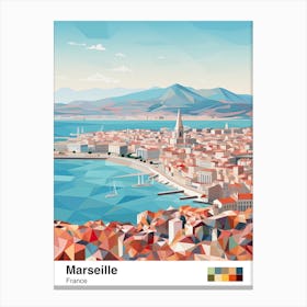 Marseille, France, Geometric Illustration 7 Poster Canvas Print