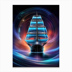 Ship In The Sea 4 Canvas Print