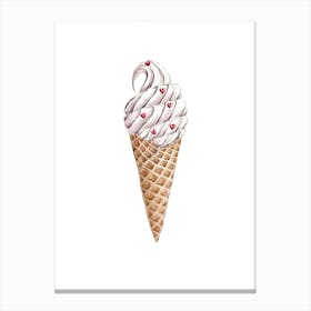 Sweet Treats In Watercolor Ice Cream Canvas Print