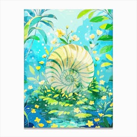 Nautilus On The Garden Aquatic Canvas Print